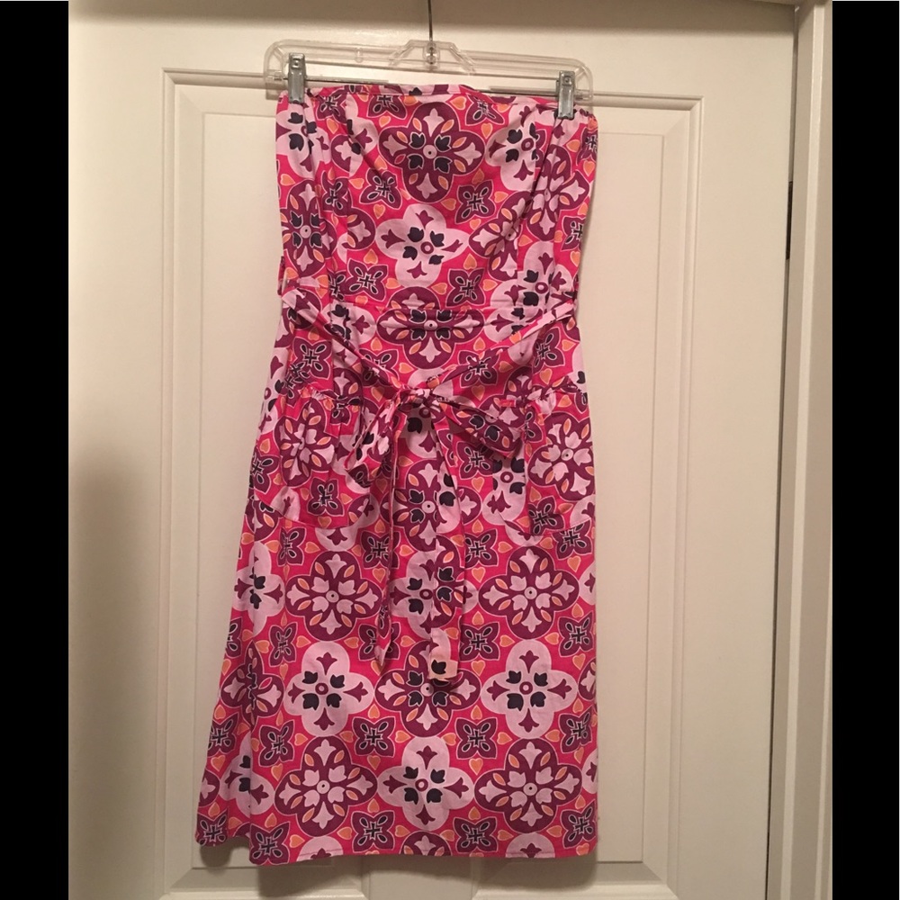 Ambiance Apparel Strapless Sundress L 100% Cotton